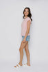 Daisy-Textured Rib Roll Cuff Tee